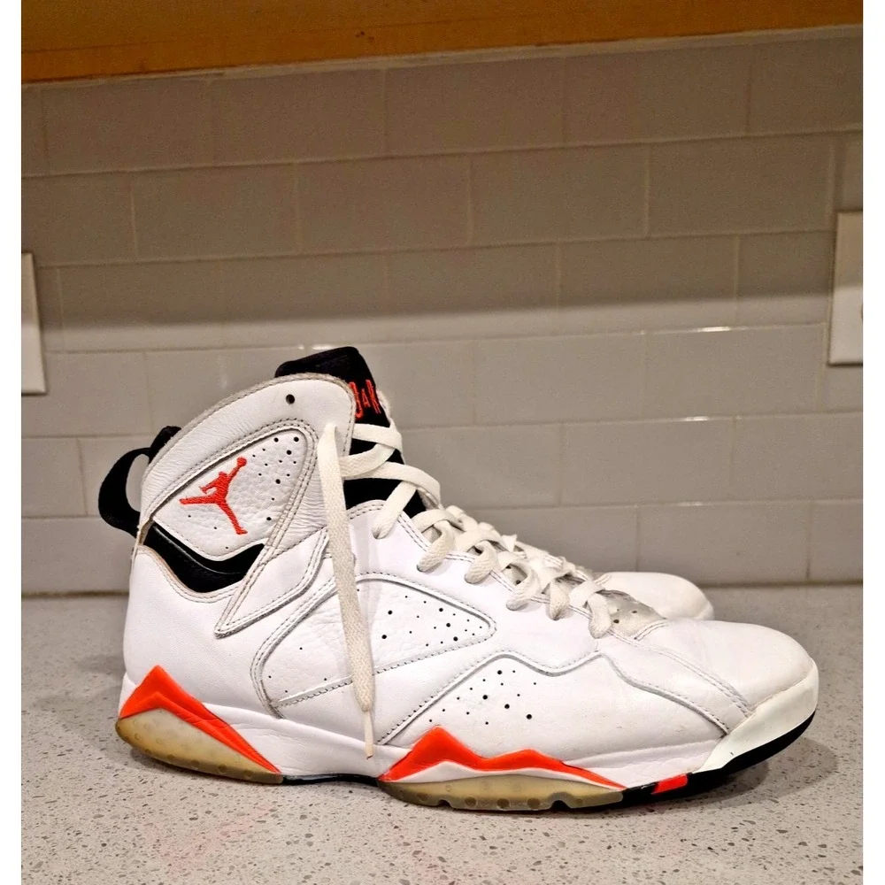 Air Jordan 7 Retro Men's Shoes White/Infrared, CU9307-160 Size 12